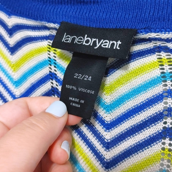 Lane Bryant Blue Green Knit Button Front Cardigan Sweater Women Plus Size 22/24 - Picture 5 of 9